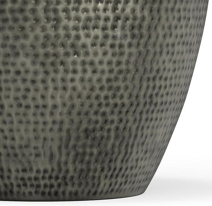 SIMPLIHOME Preston Modern Industrial 22 inch Wide Metal Metal Side Table in Antique Silver , Fully Assembled for the Living Room and Bedroom