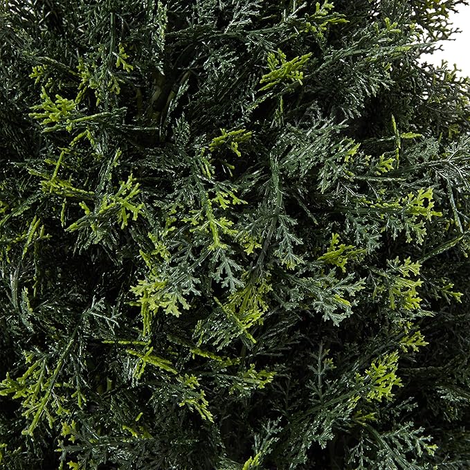 Artificial Cypress Topiary-37 Tower Style Faux Plant in Sturdy Pot - Realistic Indoor or Outdoor Potted Shrub-Home Decor by Pure Garden