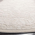 SAFAVIEH Reflection Collection Area Rug - 6'7" Round, Cream & Ivory, Non-Shedding & Easy Cleaning, Ideal for Living Room, Bedroom (RFT665D)