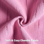 FUTEI Hot Pink Chenille Decorative Throw Pillow Covers 22x22 Inch Set of 2,Soft Embossed Striped Textured Cushion Case,Modern Home Decor for Couch Bed Living Room