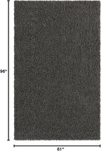 Unique Loom Solid Shag Collection Area Rug (5' 1" x 8' Rectangle Graphite Gray)