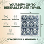 FEBU Swedish Dishcloths for Kitchen | 5 Pack Fresh Flowers Reusable Paper Towels Washable | Swedish Dish Towels | Non-Scratch Cellulose Sponge Cloths | No Odor, Biodegradable Cleaning Cloths