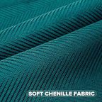 FUTEI Teal Chenille Throw Pillow Covers 16x16 Inch Set of 2,Soft Wide Chevron Textured Cushion Case,Farmhouse Home Decor for Couch Bed Living Room
