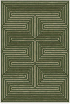 RUGGABLE x Jonathan Adler Machine Washable Modern Area Rug – Labyrinth Fern Green 4x6, Stain-Resistant, Non-Slip – Medium Rugs for Living Room, Bedroom, Hallway, Entryway & Office–with Standard Pad