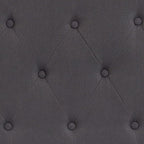 EMMA + OLIVER Tufted Upholstered King Size Headboard in Dark Gray Fabric