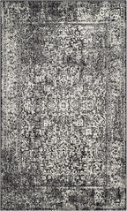 SAFAVIEH Evoke Collection 3' x 5' Black / Grey EVK256R Oriental Distressed Non-Shedding Living Room Bedroom Accent Rug