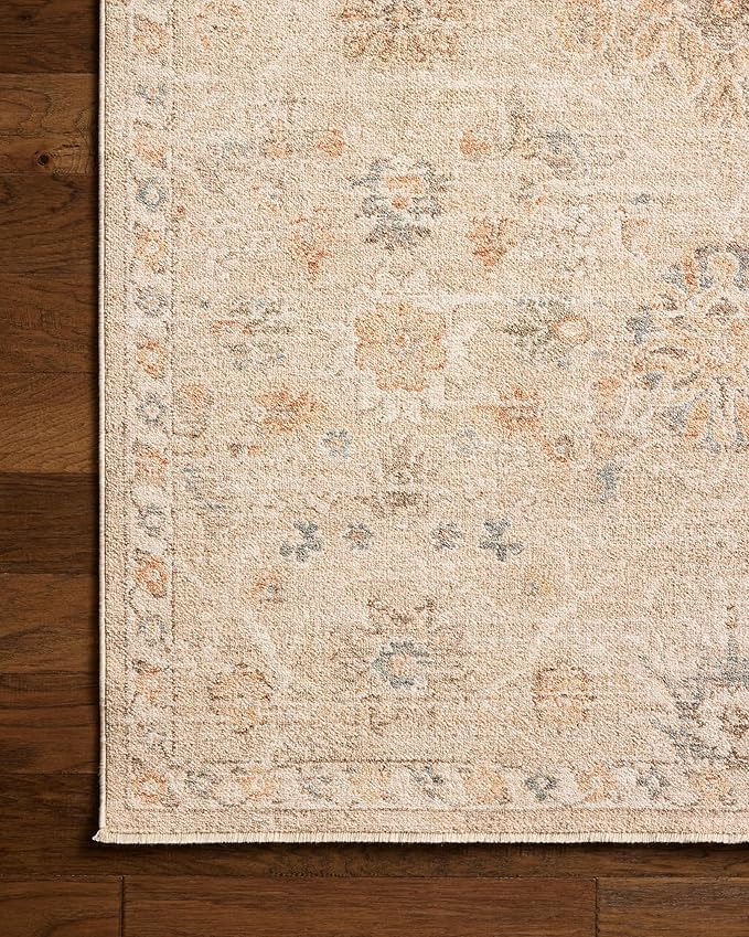 Loloi Chris Loves Julia Palma Collection PLM-11 Natural/Multi 7'-10" x 10' Fringe Area Rug Vintage Style Boho Living Room Bedroom Carpet