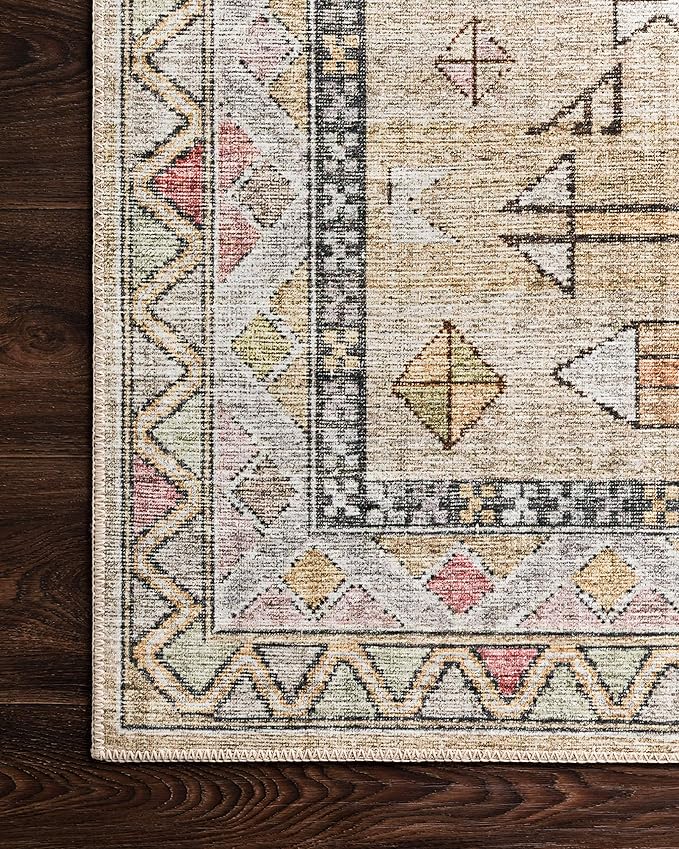 Loloi Skye Collection SKY-04 Gold/Blush 7' x 9' Oval Area Rug