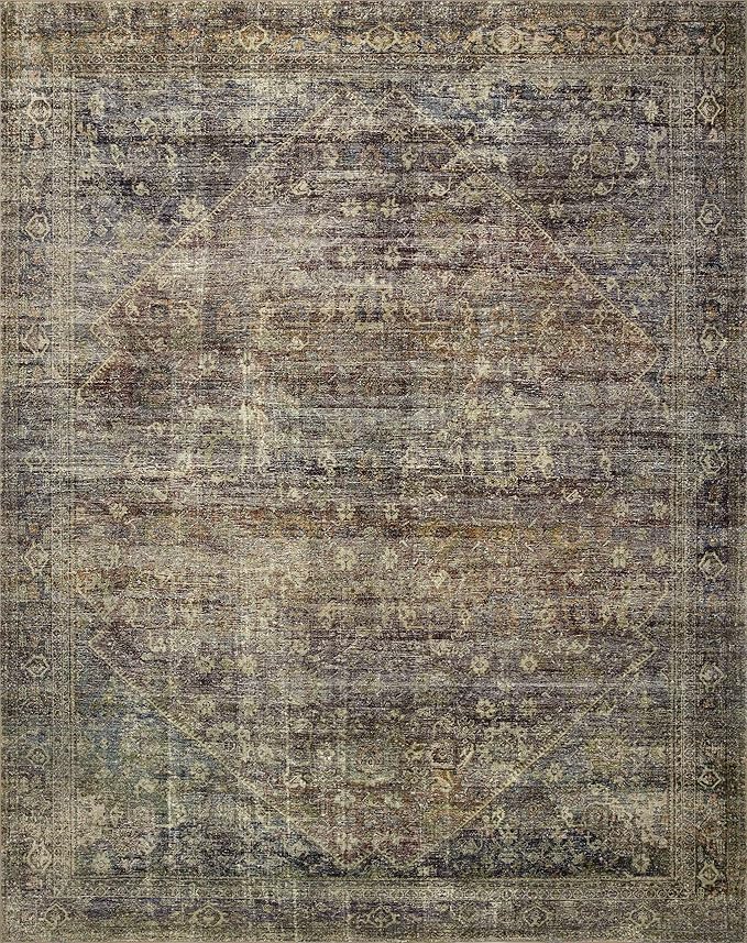 Loloi Amber Lewis Morgan Collection MOG-05 Spice/Lagoon 3'-6" x 5'-6" 38" Thick Accent Rug feat. CloudPile, Neutral, Room Décor, Vintage Inspired, Livingroom, Bedroom, Dining Area