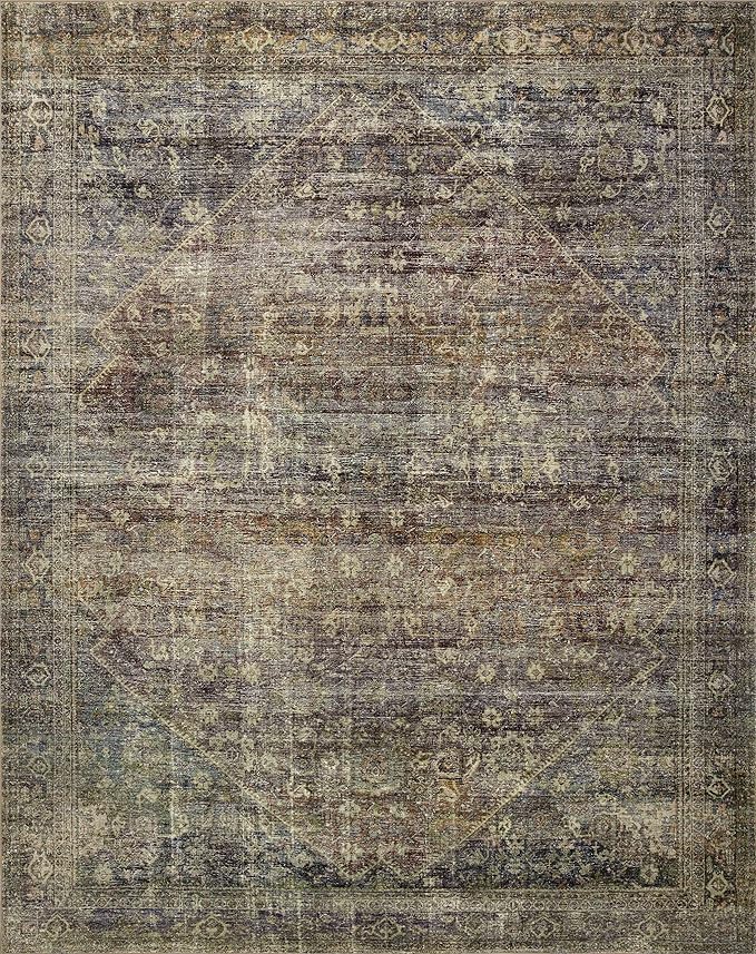 Loloi Amber Lewis Morgan Collection MOG-05 Spice/Lagoon 8'-3" x 11'-3" 38" Thick Area Rug feat. CloudPile, Neutral, Room Décor, Vintage Inspired, Livingroom, Bedroom, Dining Area