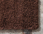 Unique Loom Solid Shag Collection Area Rug (2' 6" x 13' 1" Runner, Chocolate Brown)
