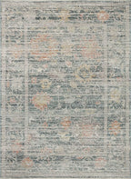 Loloi Magnolia Home by Joanna Gaines Millie Collection MIE-01 Blue/Multi 11'-6" x 15'-7", .25" Pile Height, Area Rug