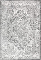 JONATHAN Y Modern Vintage Medallion Light Gray Indoor Area Rug, 12x18, Country, Floral, Easy-Cleaning for Living Room, Bedroom, Kitchen, Pet Friendly, Non-Shedding (MDP100A-18)