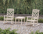 Martha Stewart by POLYWOOD® Chinoiserie 3-Piece Rocking Chair Set in Sand