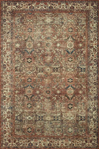 Loloi Magnolia Home by Joanna Gaines Banks Collection BAN-04 Brick/Ivory 8'-6" x 11'-6", .13" Pile Height, Machine Washable, Area Rug