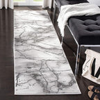 SAFAVIEH Craft Collection Runner Rug - 2'3" x 20', Grey & Silver, Modern Abstract Design, Non-Shedding & Easy Care, Ideal for High Traffic Areas in Living Room, Bedroom (CFT877G)
