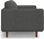 SIMPLIHOME Morrison Mid-Century Modern 72 inch Wide Sofa with Ottoman Set in Charcoal Grey Tightly Woven Performance Fabric for the Living Room and Family Room
