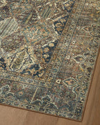 Loloi Magnolia Home by Joanna Gaines Banks Collection BAN-05 Spice/Blue 3'-6" x 5'-6" .13" Pile Height, Machine Washable, Accent Rug