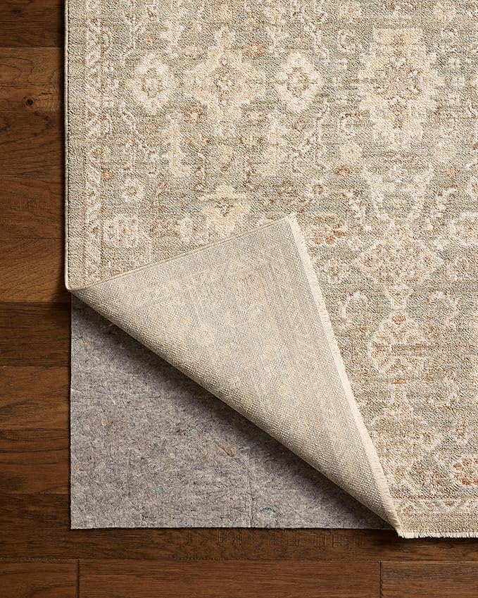 Loloi Chris Loves Julia Palma Collection PLM-03 Lagoon/Natural 6'-3" x 9'-6" Area Rug Vintage Style Boho Living Room Bedroom Carpet