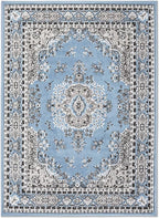 Home Dynamix Premium Sakarya Traditional Medallion Border Area Rug, Blue, 9'2"x12'5" Rectangle