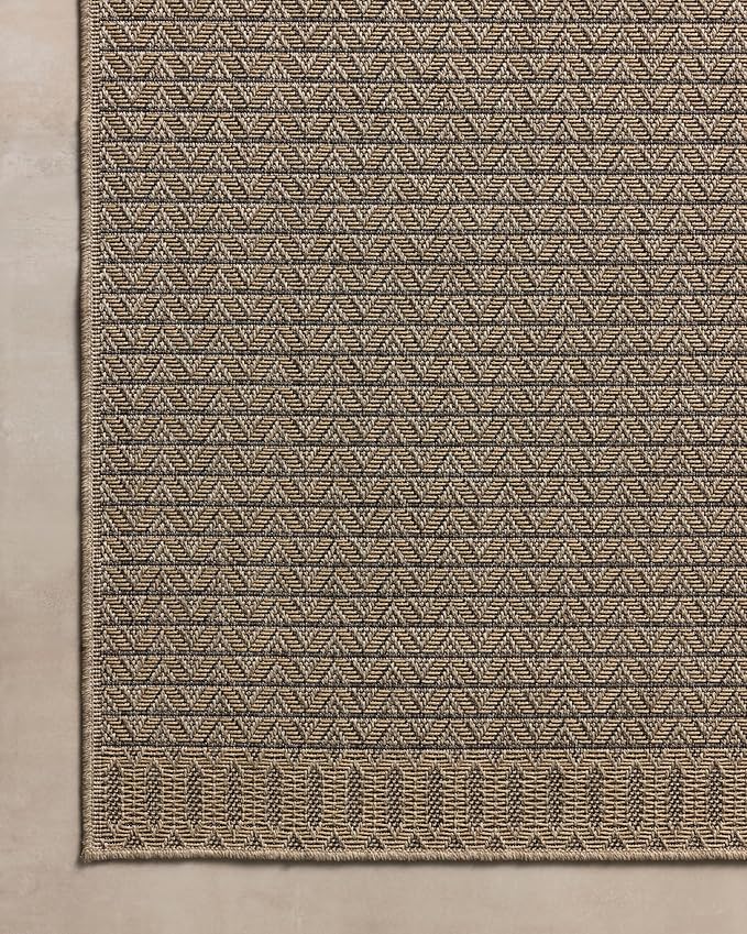 Loloi Chris Loves Julia Providence Collection PRC-05 Natural/Graphite 2'-3" x 7'-7", .12" Pile Height, Indoor/Outdoor Runner Rug