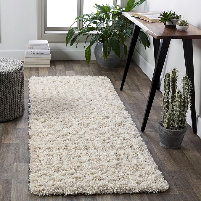 Livabliss Hapsburg Moroccan Shag Runner Area Rug,2'7" x 20', Beige