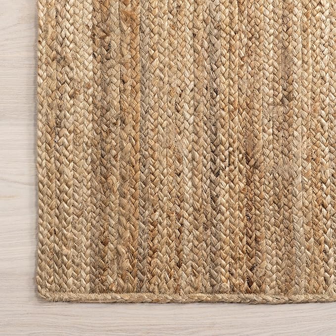 nuLOOM 2x8 Rigo Jute Hand Woven Area Rug, Natural, Solid Farmhouse Design, Natural Fiber, For Bedroom, Living Room, Dining Room, Hallway, Office, Kitchen, Entryway