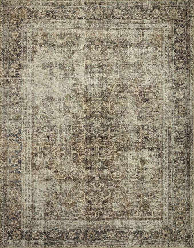 Loloi Magnolia Home by Joanna Gaines Sinclair Collection SIN-01 Pebble/Taupe 3'-6" x 5'-6", .25" Pile Height, Machine Washable, Accent Rug