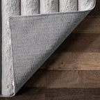 nuLOOM 3'9" x 6' Cozy Plush Area Rug, Machine Washable, Non-Slip, Soft Fluffy Shag Carpet for Living Room Bedroom Kids Room Nursery Home Decor, Kai Silver