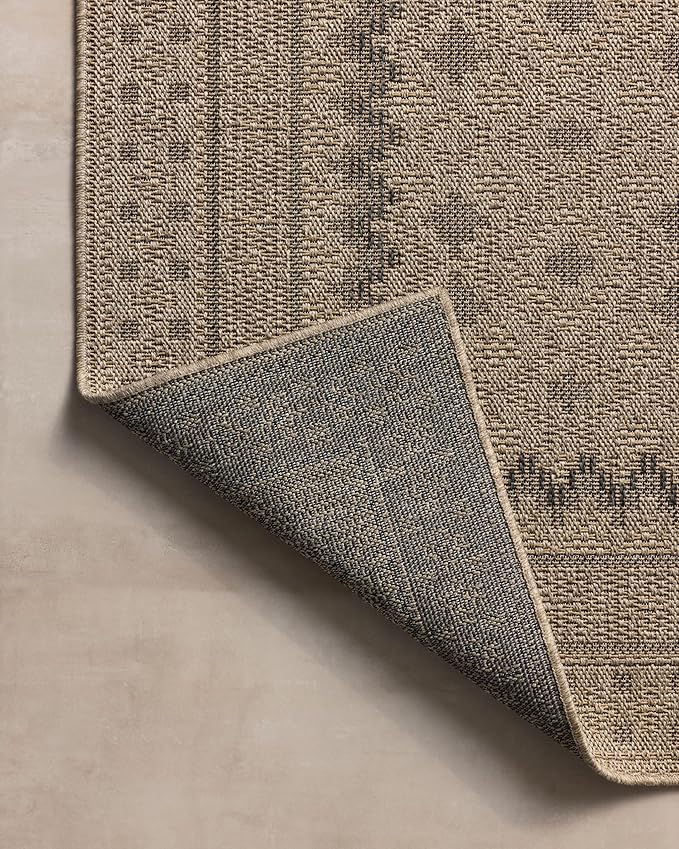 Loloi Chris Loves Julia Providence Collection PRC-06 Charcoal/Dove 3'-9" x 5'-9", .12" Pile Height, Indoor/Outdoor Accent Rug