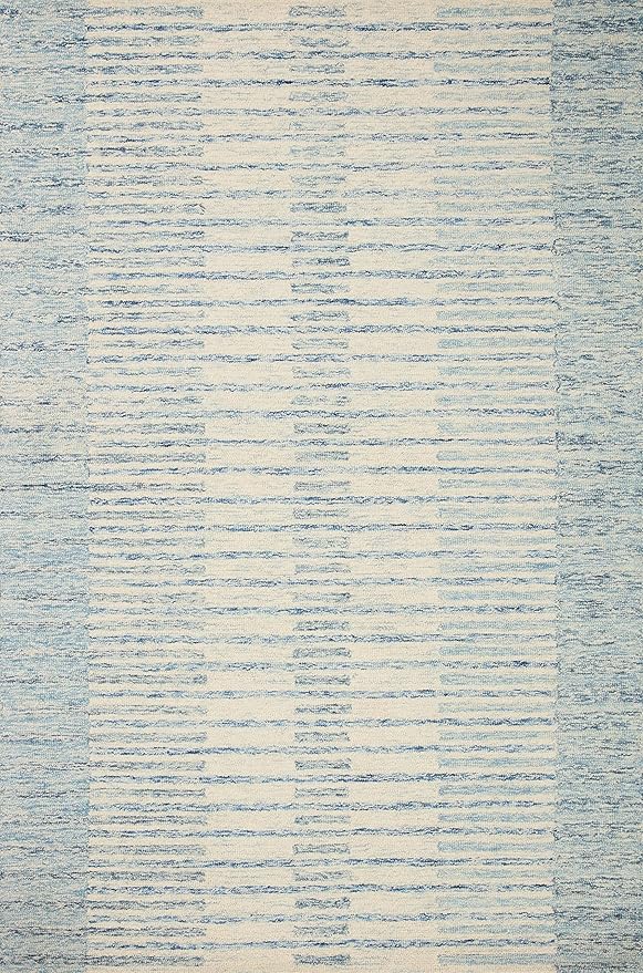 Loloi Chris Loves Julia Chris Collection CHR-01 Ivory/Denim 7'-9'' x 9'-9'', .50" Pile Height, Area Rug