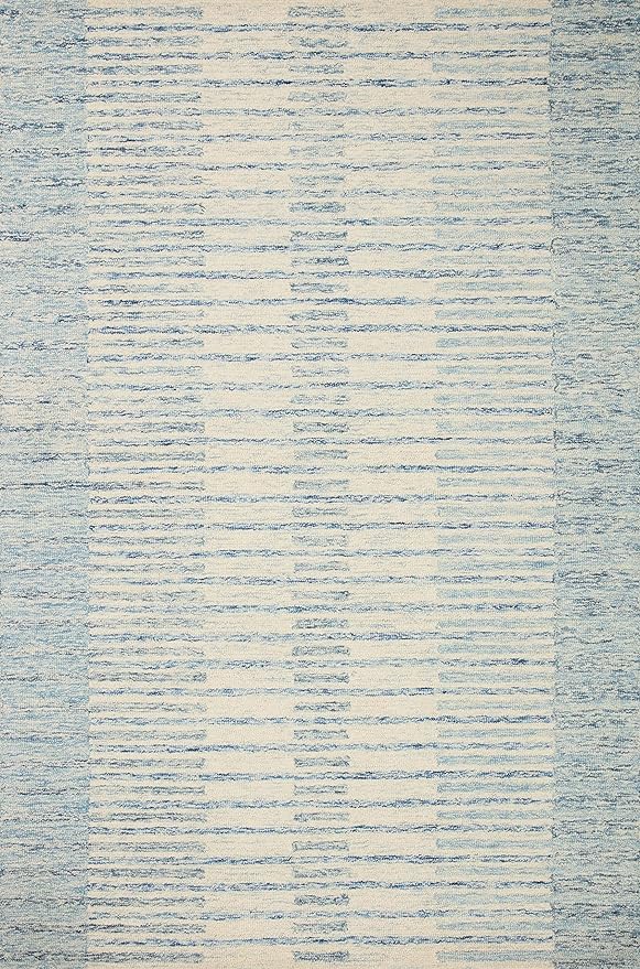 Loloi Chris Loves Julia Chris Collection CHR-01 Ivory/Denim 3'-6'' x 5'-6'', .50" Pile Height, Accent Rug