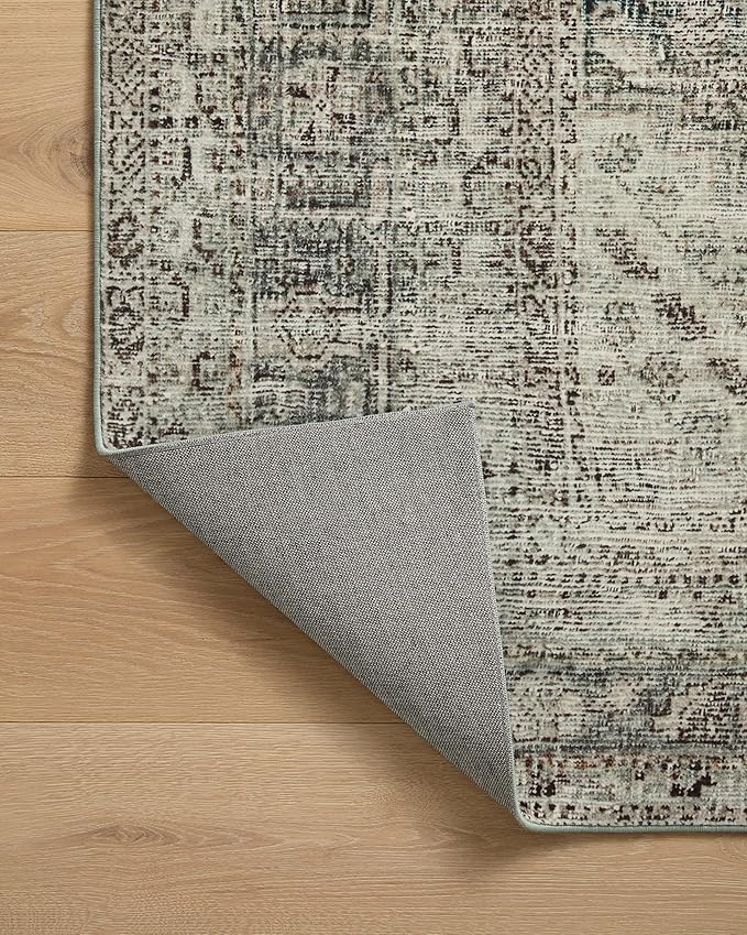 Loloi Magnolia Home by Joanna Gaines Sinclair Collection SIN-04 Natural/Sage 2'-3" x 7'-6", .25" Pile Height, Machine Washable, Runner Rug