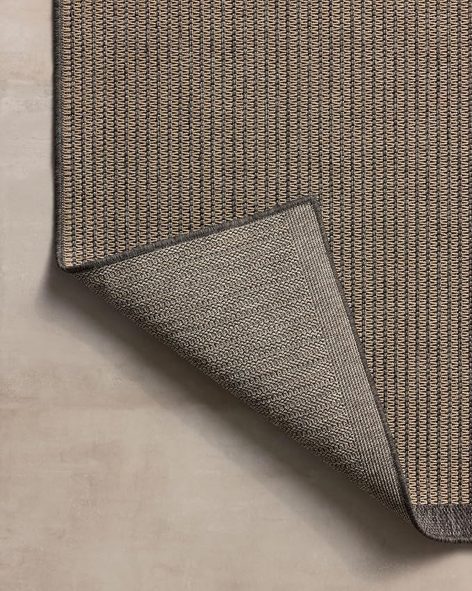 Loloi Chris Loves Julia Providence Collection PRC-03 Wheat/Charcoal 2'-3" x 3'-9", .12" Pile Height, Indoor/Outdoor Runner Rug