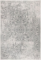 SAFAVIEH Evoke Collection 4' x 6' Ivory/Grey EVK256F Oriental Distressed Non-Shedding Living Room Bedroom Accent Rug