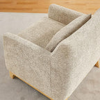 VANOMi Accent Chairs for Living Room, Sherpa Oversize Accent Chair with Thick Cushion 31 Inch Comfy Chair for Bedroom, Apartment, Light Camel
