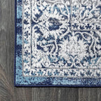 JONATHAN Y Modern Vintage Medallion Navy/Light Gray Indoor Area Rug, 9x12, Country, Floral, Easy-Cleaning for Living Room, Bedroom, Kitchen, Pet Friendly, Non-Shedding (MDP100B-9)