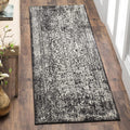 SAFAVIEH Evoke Collection 2'2" x 11' Black / Grey EVK256R Oriental Distressed Non-Shedding Living Room Bedroom Runner Rug