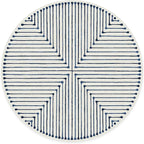 RUGGABLE x Jonathan Adler Machine Washable Modern Area Rug– Inkdrop Slate Blue 8 ft Round, Stain-Resistant, Non-Slip– Large Rugs for Living Room, Bedroom, Hallway, Entryway & Office–with Standard Pad