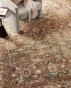 Loloi Magnolia Home by Joanna Gaines Banks Collection BAN-04 Brick/Ivory 5'-0" x 7'-6", .13" Pile Height, Machine Washable, Area Rug
