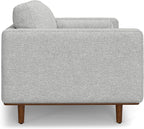 SIMPLIHOME Morrison Mid-Century Modern 72 inch Wide Sofa with Ottoman Set in Mist Grey Tightly Woven Performance Fabric for the Living Room and Family Room