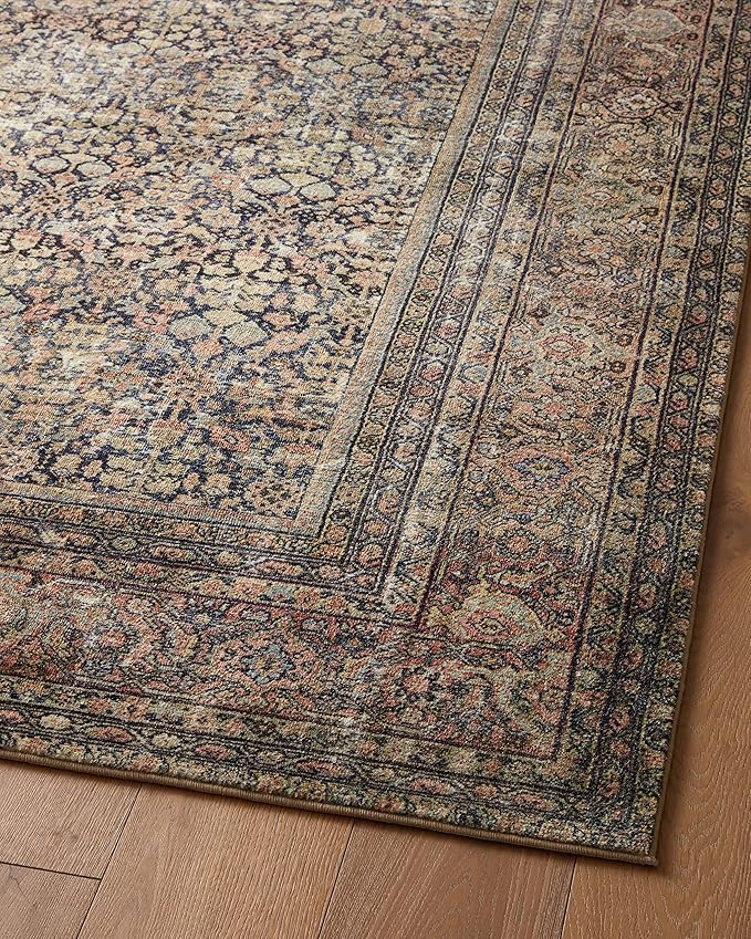 Loloi Amber Lewis Morgan Collection MOG-03 Denim/Multi 2'-0" x 5'-0" 38" Thick Accent Rug feat. CloudPile, Neutral, Room Décor, Vintage Inspired, Livingroom, Bedroom, Dining Area