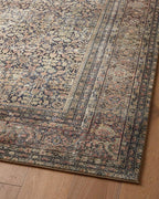 Loloi Amber Lewis Morgan Collection MOG-03 Denim/Multi 3'-6" x 5'-6" 38" Thick Accent Rug feat. CloudPile, Neutral, Room Décor, Vintage Inspired, Livingroom, Bedroom, Dining Area