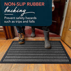 ubdyo Extra Durable Door Mat - Dirt Trapping Outdoor Welcome Mats - Non-Slip Outdoor Indoor Entrance - Low Profile Front Doormat (32" x 20", Bright Grey)