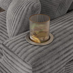 Homall 142" Boneless Couch, Modular Sectional Sofa, No Assembly Required, Memory Foam Filling, Corduroy U-Shaped Sofa, Movable Multi-Person Couch for Living Room (Grey)