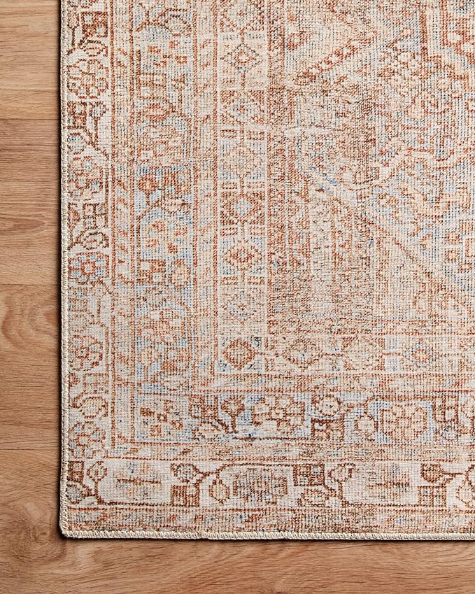 Loloi Chris Loves Julia Jules Collection JUL-04 Tangerine/Mist 2'-6'' x 9'-6'', .13" Pile Height, Runner Rug