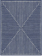 RUGGABLE x Jonathan Adler Machine Washable Modern Area Rug – Inkdrop Lapis Blue 9x12, Stain-Resistant, Non-Slip – Large Rugs for Living Room, Bedroom, Hallway, Entryway & Office–with Standard Pad