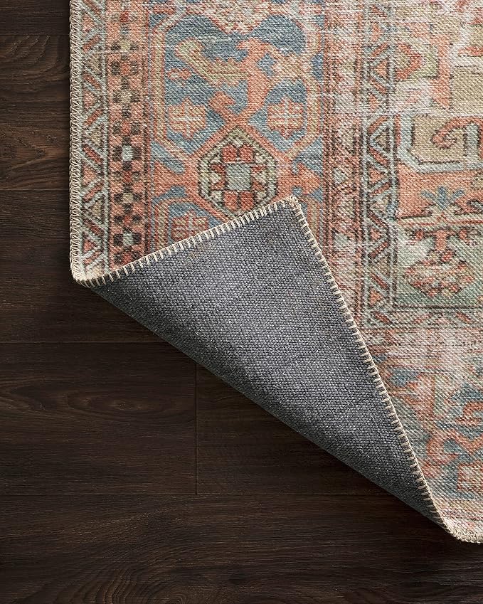 Loloi Loren Collection LQ-15 Terracotta/Sky 3'-6" x 5'-6" Accent Rug