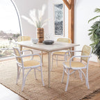 Safavieh Home Keiko White and Natural Cane Dining Chair