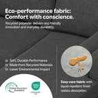 SIMPLIHOME Ava Sofa in 100% Recycled Polyester Tightly Woven Performance Fabric, Cream, 90-inches Wide, Handcrafted Mid-Century Modern Style Sofa for Living Room or Couch for Family Room